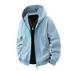 Spring and Autumn New Hooded Sweater Cardigan Contrasting Color Sports Casual Fashion Versatile Jacket