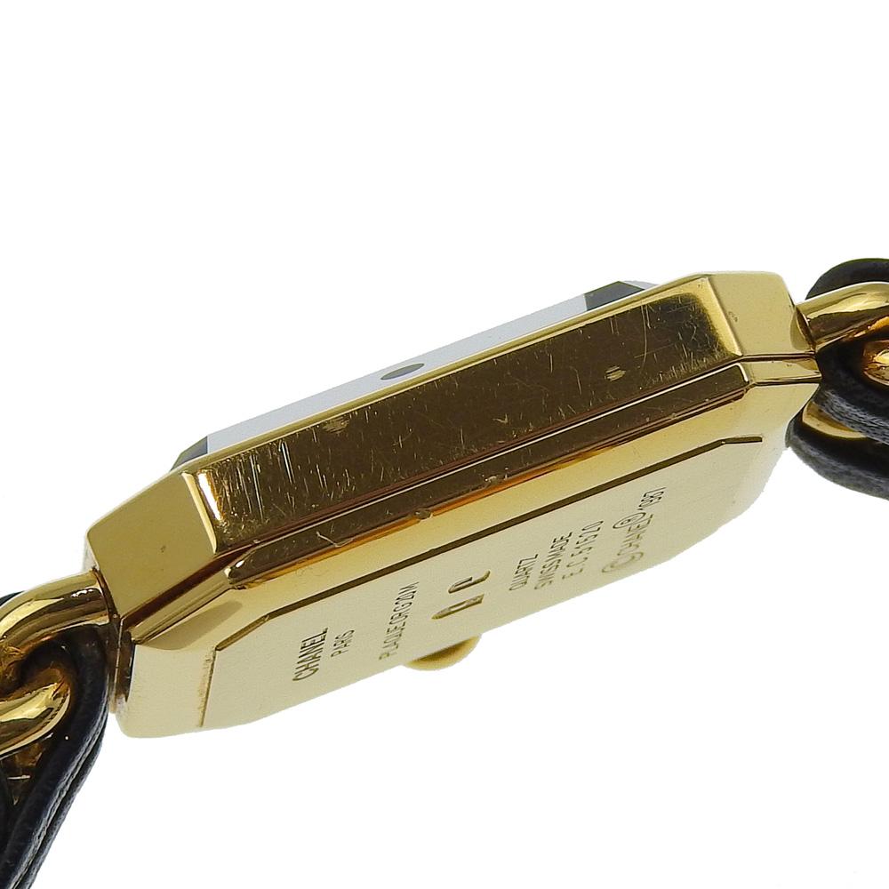 CHANEL Premiere L Watches H0001 blackDial Plated Gold/leather Quartz Analog display Women Used