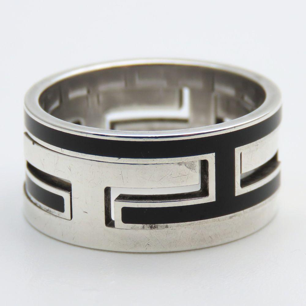 Used HERMES Ring Move ash EU#55.5 56 Silver925 7.8g Silver black Accessories