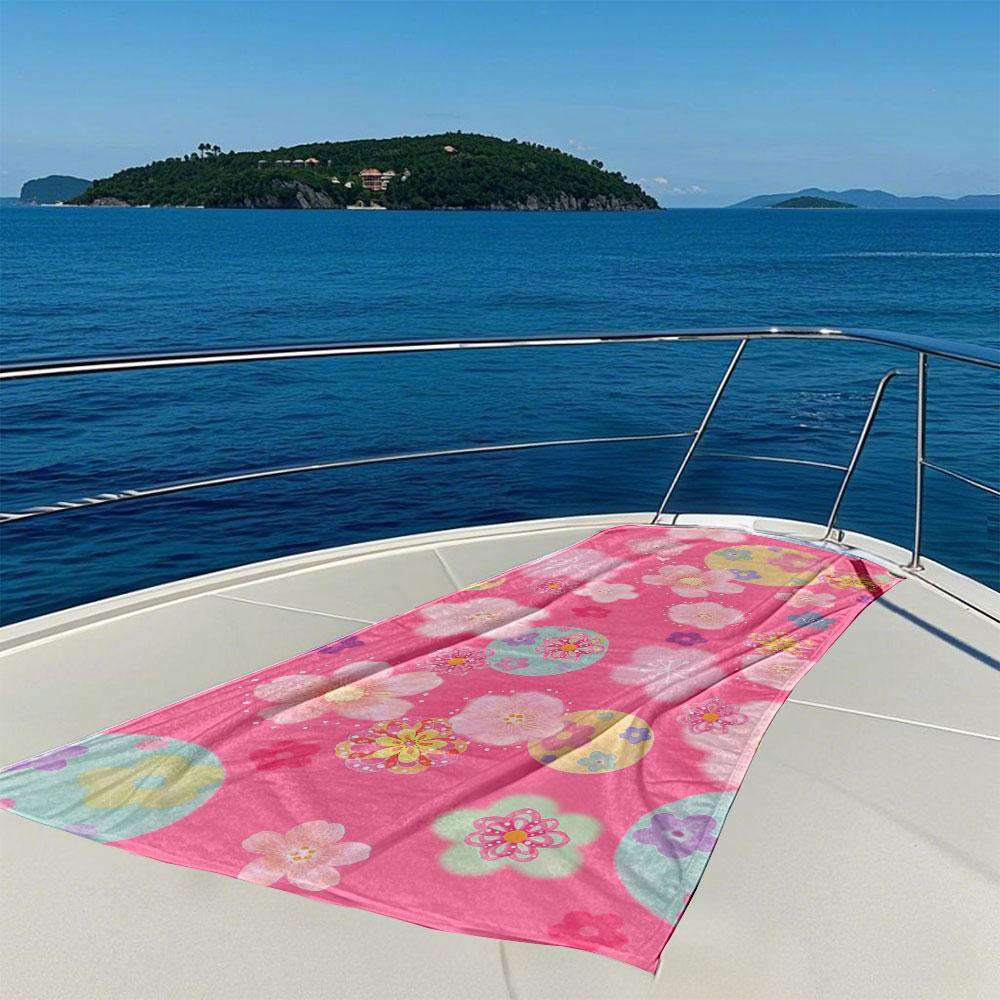 Pink Cherry Blossoms Quick Drying Bath Towel Microfiber beach towel light weight swimming camping yoga beach out
