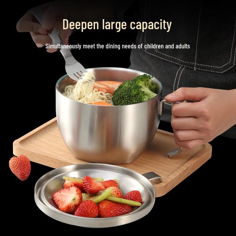 ZISIZ Double-Layer Stainless Steel Insulated Food Bowl