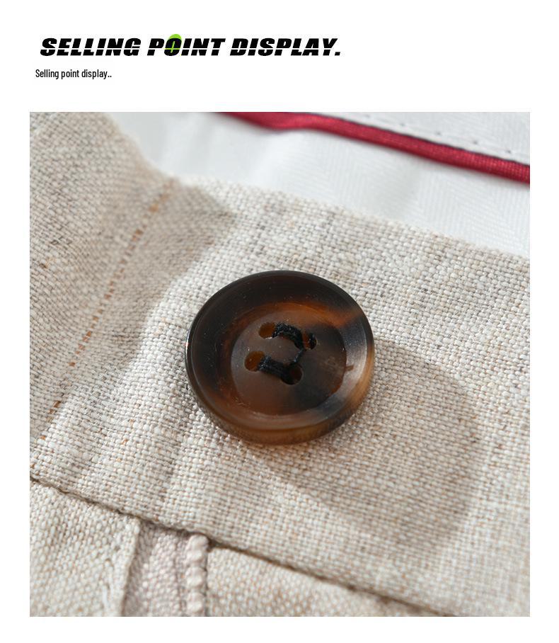 Herren Leinen Frühling-Herbst Business Casual Gerade Hose Modetrend