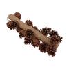 Birds Bite Toy Wooden Pine Cone Hanging Parrots Beak Grinding Toy with Metal Hook for Cage40cm