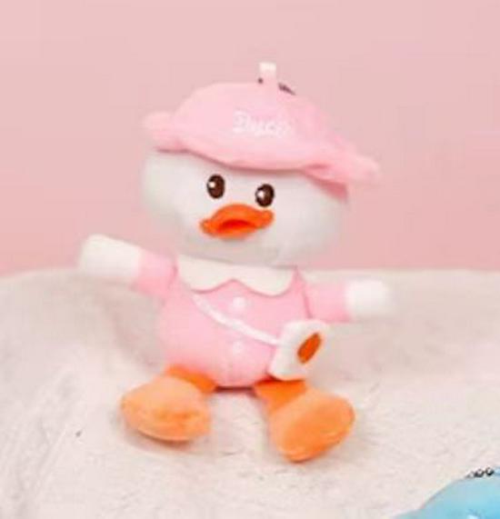 Crossbody Duck Plush Pendant Keychain - Cute Claw Machine Doll Ornament Toy