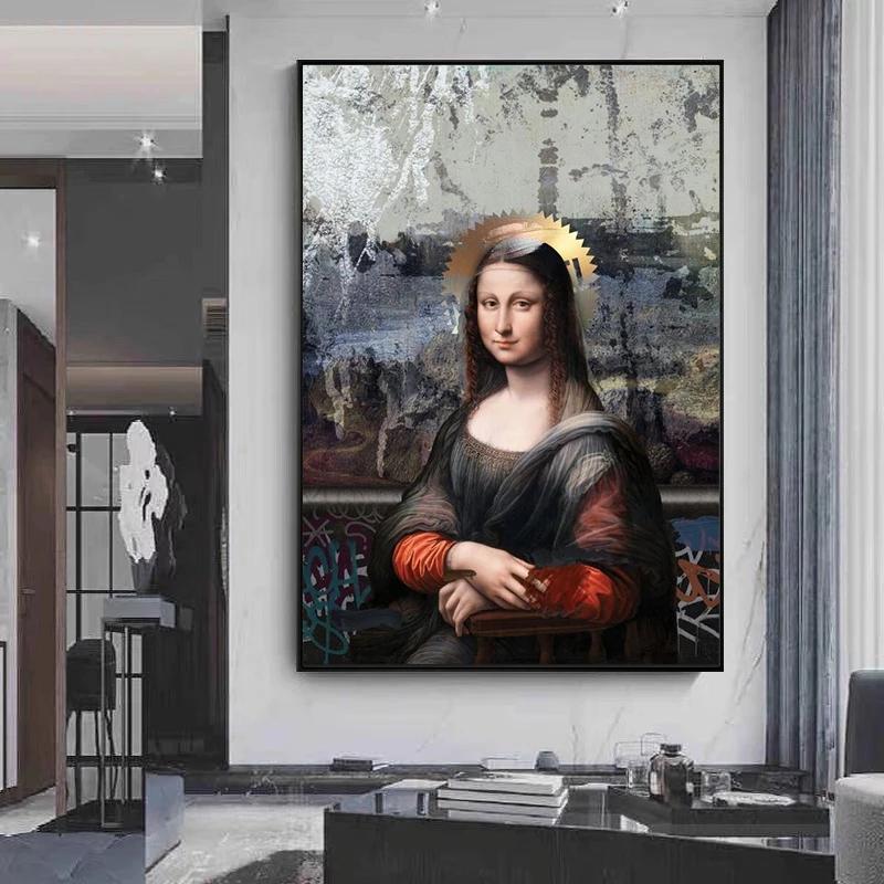 Portret de epocă Mona Lisa Personaj pictură pe pânză Postere și imprimeuri Poze de artă de perete pentru decorarea peretelui sufrageriei Cuadros