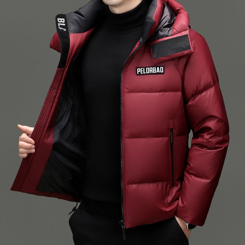2025 Men's Winter Hooded Short Down Jacket - 90% Duck Down Casual Outerwear