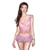 Thai-style beautiful swimsuit female summer giant good-looking island bright off-the-shoulder top low-rise skirt two-piece set