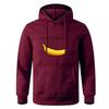 Unisex Hooded Sweatshirt With Banana Print Casual Streetwear Loose Fit Cotton-Lined Pullover Fall