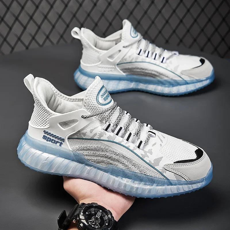 Trendy Men's Sneakers Mesh Breathable Summer Soft Sole Casual Sports Shoes Lightweight Non-slip Wear-resistant Men Running Shoes