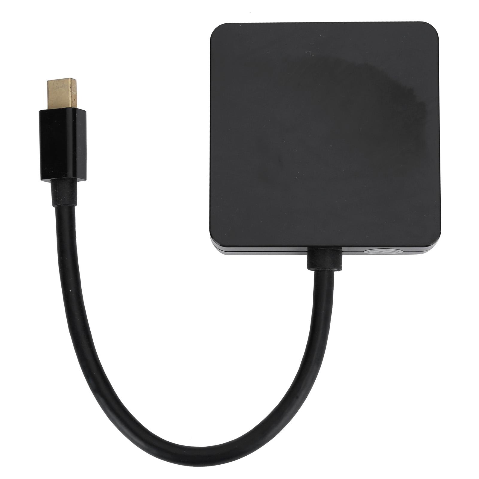 

Адаптер 3-в-1 Mini DP to DP DVI HDMI 1080P High Definition Converter Cable для компьютера TVЧерный чёрный