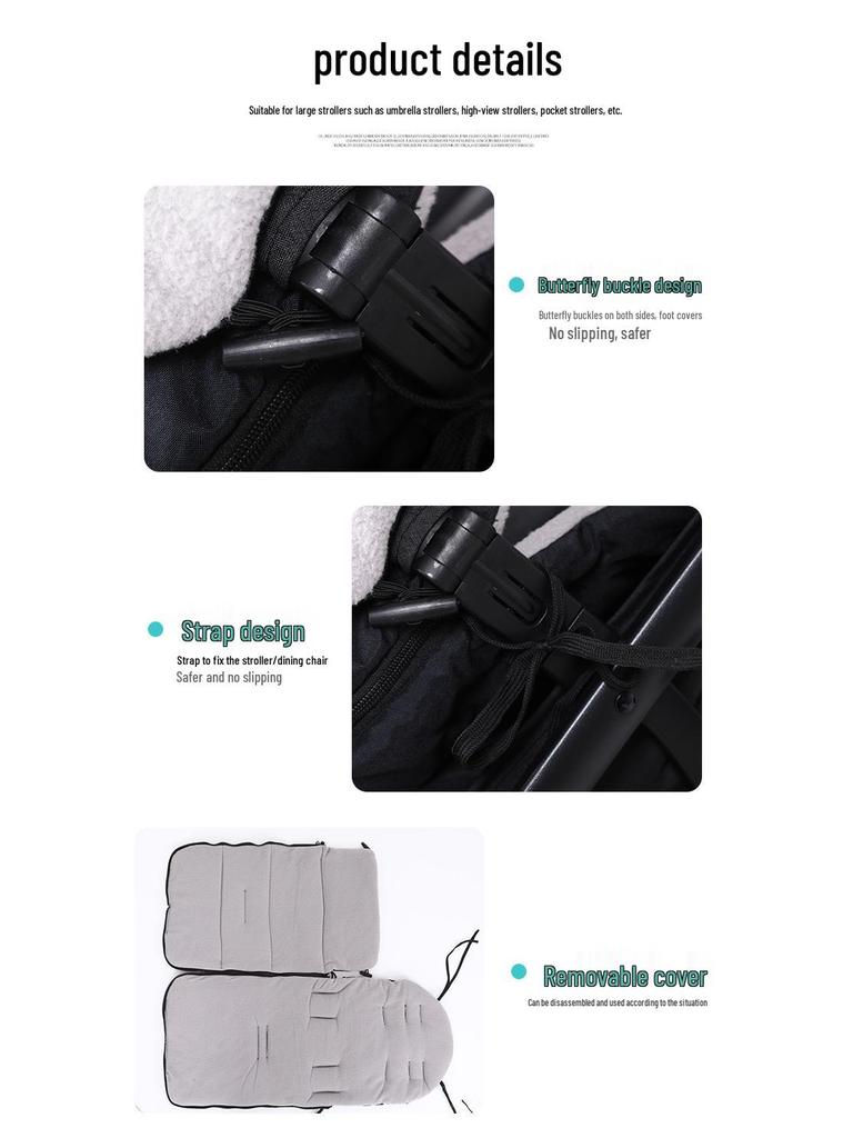 Winter Stroller Sleeping Bag with Windproof Footmuff and Cover
