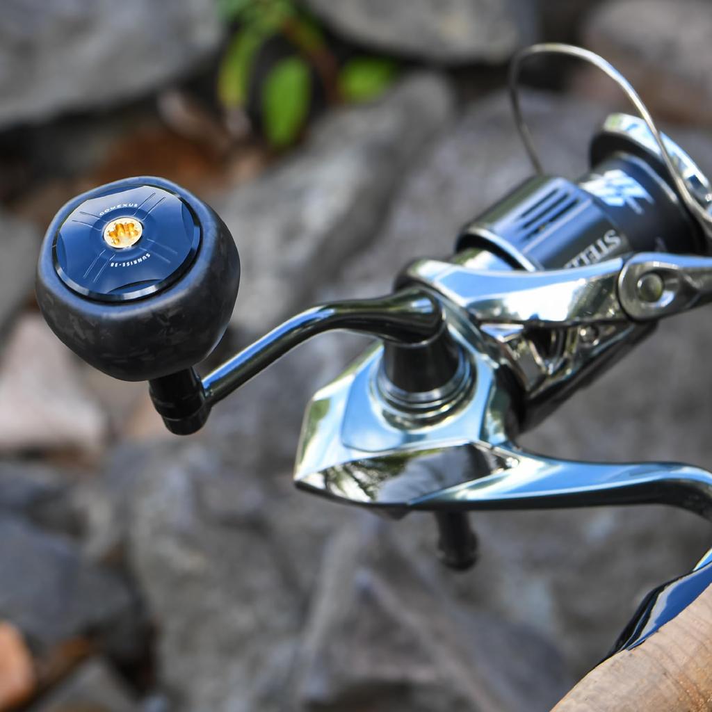 Gomexus F38 Reel Handle Knob Forged Carbon Round Knob 38mm Daiwa Type S Shimano Type A Handle Replacement Spinning Reel Baitcasting Reel Compatible