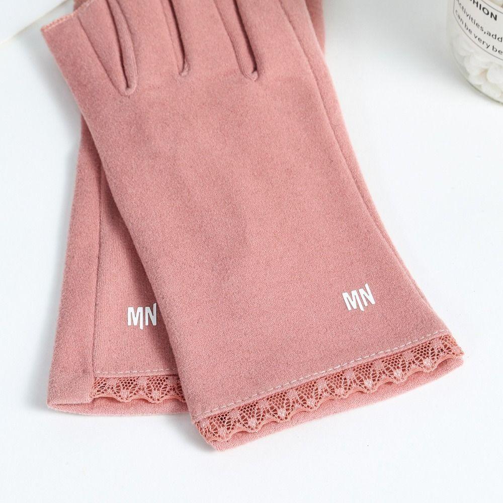 New Solid Color Half Finger Gloves Velvet Fleece Thin Style Fingerless Gloves Breathable Touchscreen Gloves Autumn Winter