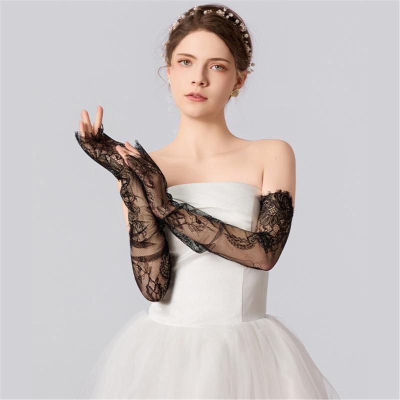 Tulle Gloves for Women and Girls in Theme Party Comfortable to Wear Elastic Nightclub Tulle Lace Gloves