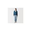 MUJI Women's UV-Cut Light Knit V-Neck Cardigan, BA1PWA6S, Smoky Blue, Size L