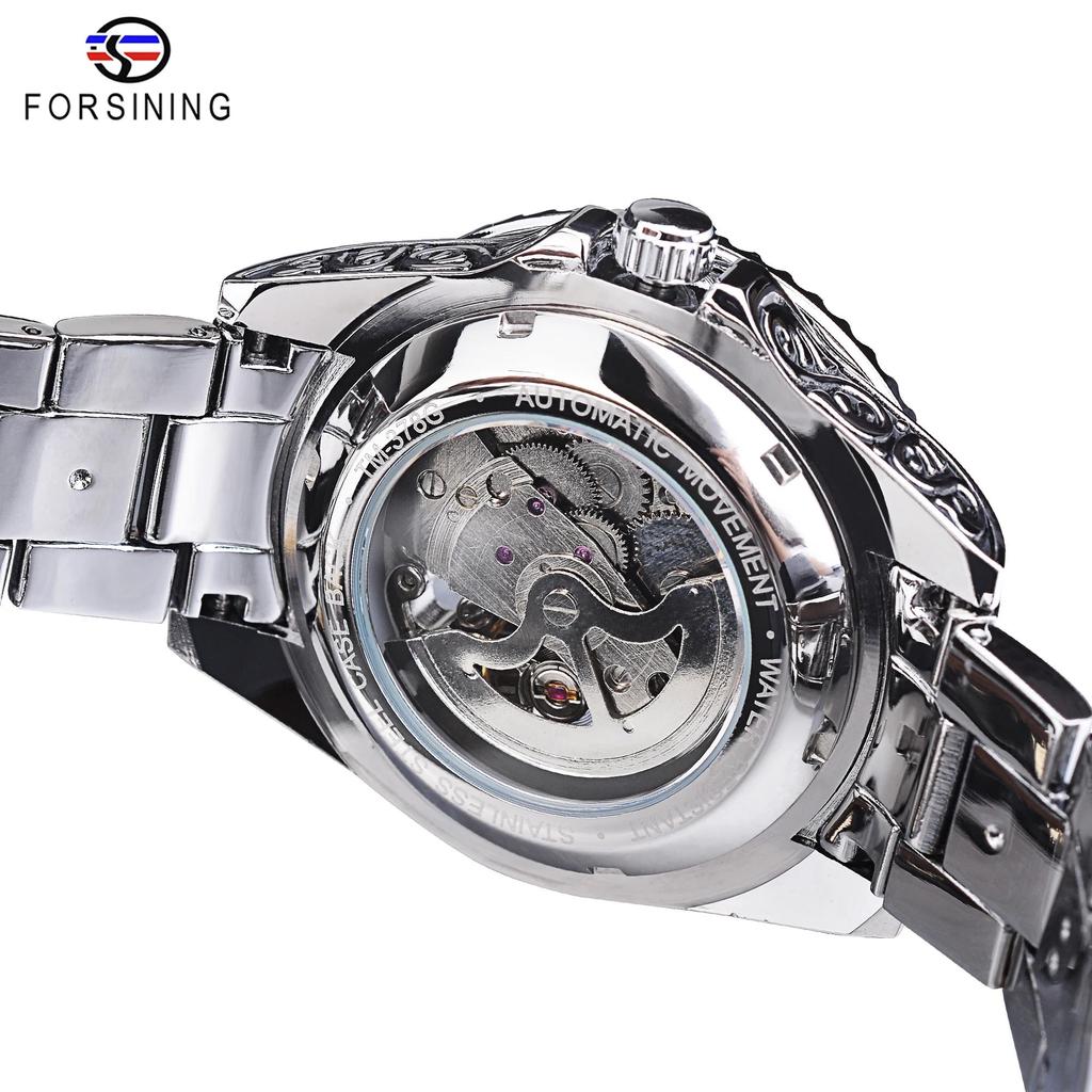 Mechanische Herrenuhr Automatische Armbanduhr Luxus Diamant Edelstahl Skelett Uhren Gold Relogio Masculino