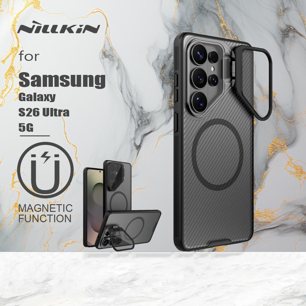 Nillkin For Samsung Galaxy S26 Ultra 5G Magnetic Case CamShield Prop Camera Cover with Stand Magsafe For S26 Ultra Lens Cover