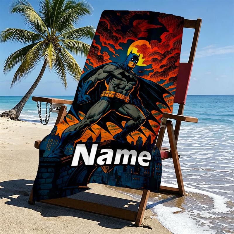 Custom Name Personalized Transformers Print Beach Towel, for Trip Camping Beach Party Home Decor, Birthday Gift for Family & Friends