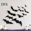 Decorazione Pipistrello di Carta Piegata 12 Pezzi Pipistrelli Adesivi Murali, Adesivi 3D di Halloween per Arredamento Casa, Piatto e Set 4 Misure Impermeabile Nero Spettrale Camera da Letto