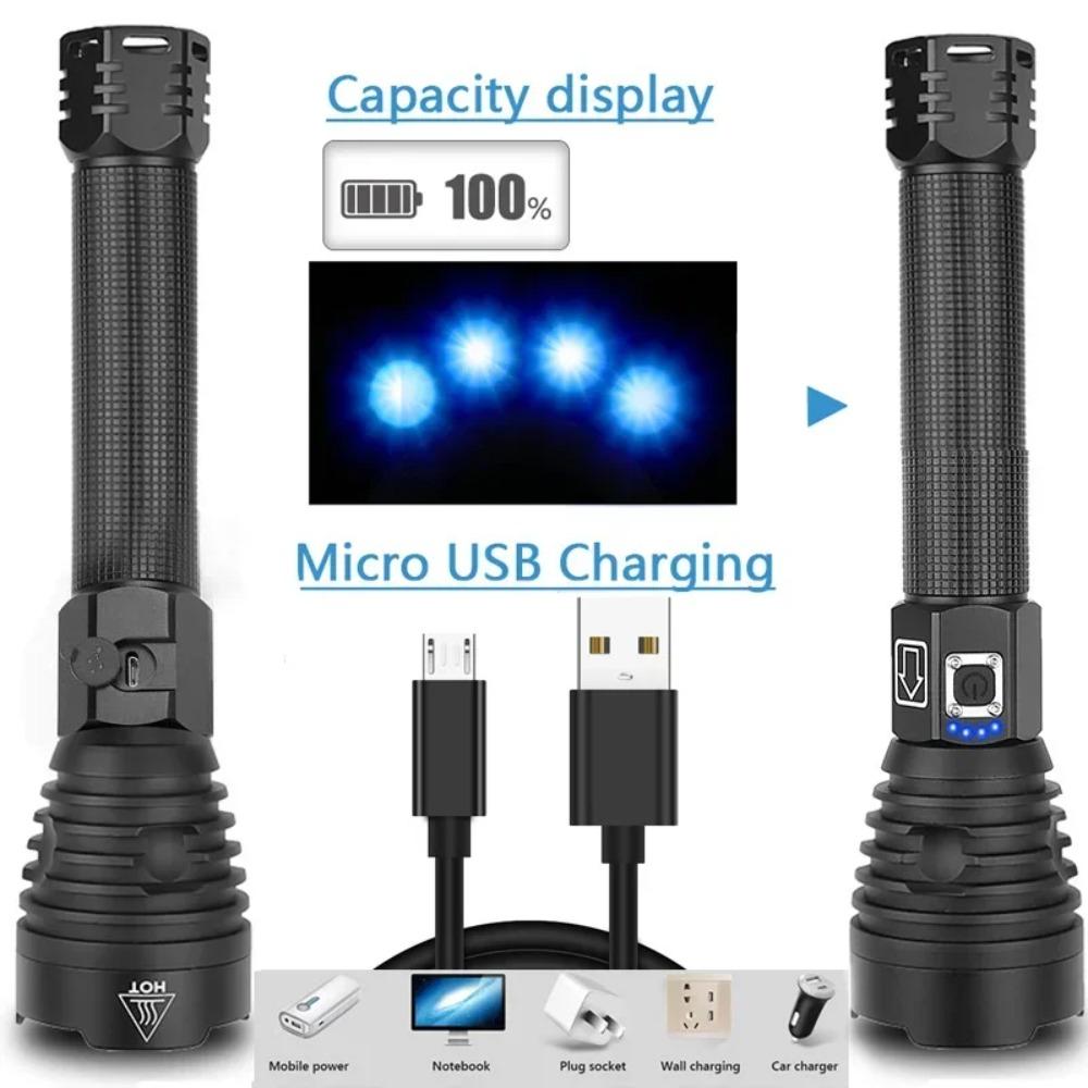 High-power Super Bright LED Flashlight Aluminum Alloy Telescopic Zoom USB Rechargeable Camping Hiking Lantern Emergency Lamp