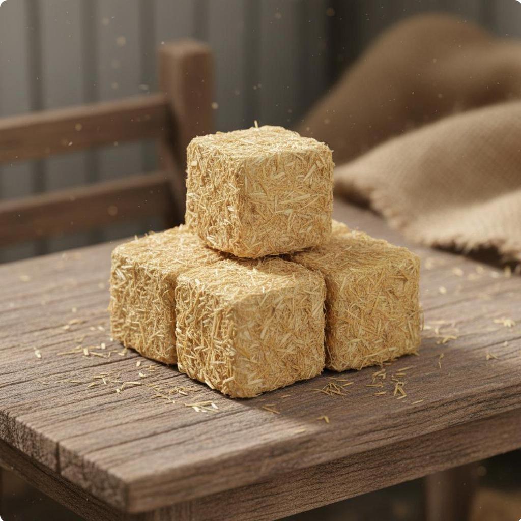 4 Pieces Miniature Hay Bale Realistic Effect Straw for Dollhouses