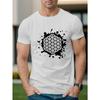 Men'S Summer T-Shirt with Flower of Life Design New Style, Round Neck, Relaxed Fit, Oversized, Cool, Casual, and Fashionable