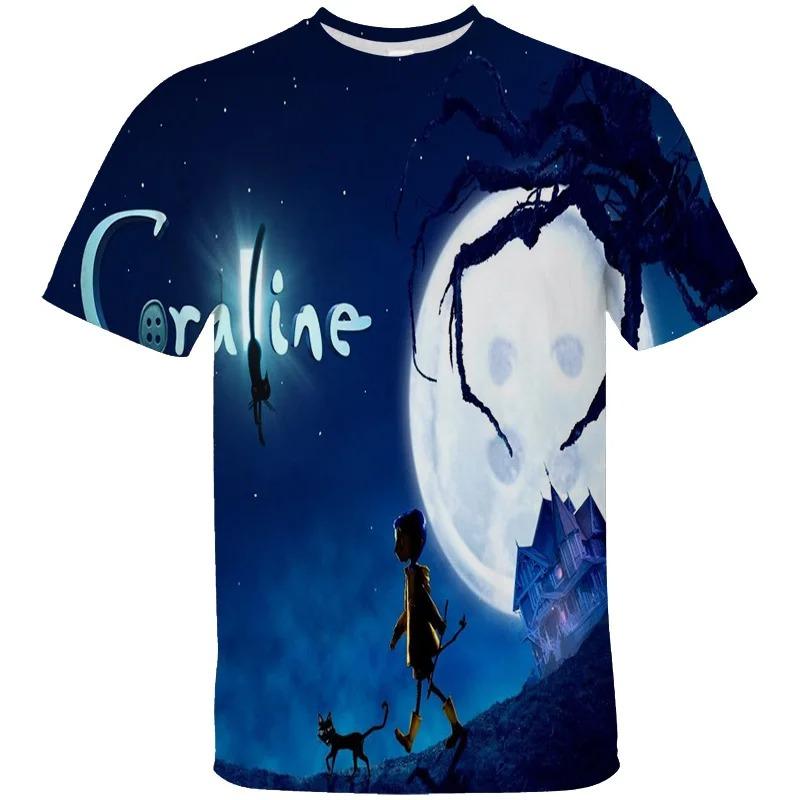 Maglietta Grafica Vintage Spettrale di Coraline Unisex Manica Corta