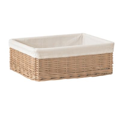 Handwoven Rattan Storage Basket With Removable Fabric Liner Desktop Organizers For Home Organization And Decoration