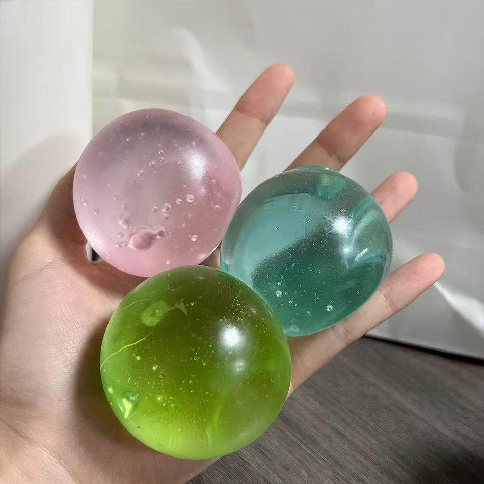 4Cm/1.57In Multi-Color Maltose Squishy Toy Cute Mochi Stress Relief Fidget Toy Soft Simulation Transparent Ball Fast Rebound