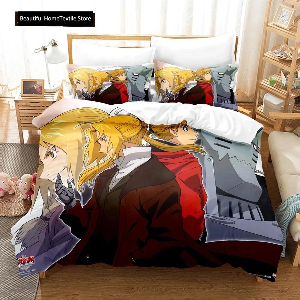Fullmetal Alchemist Anime Bedding Set Duvet Cover Single Twin King Size Comforter Home Textile Bedroom Decor