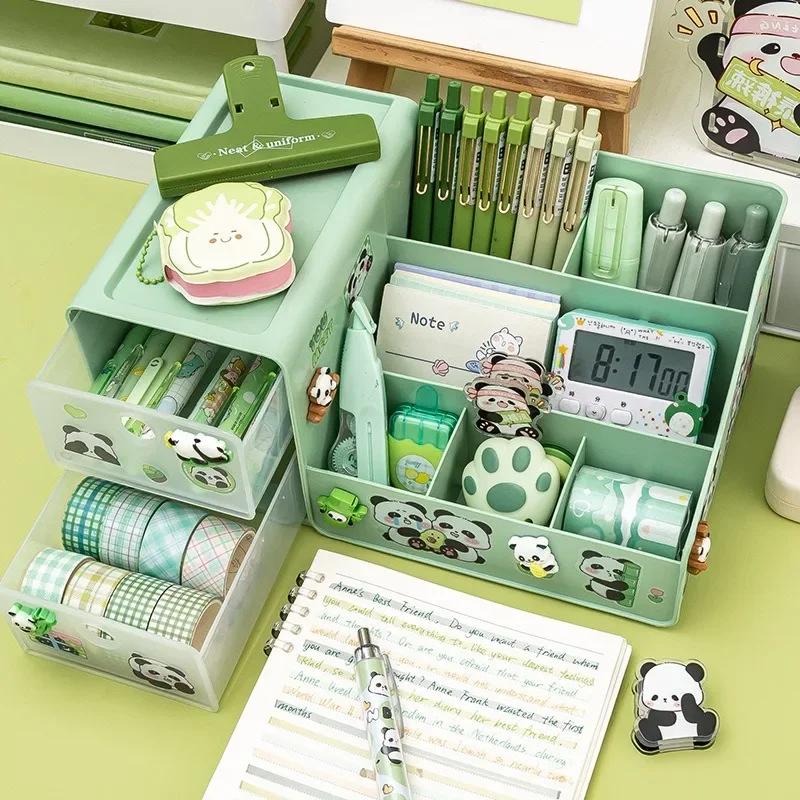 Pencil Organizer Girls Boys Students Desk Drawer Cute Large Capacity Pencil Bucket Office Desktop Stationery Home Storage Box