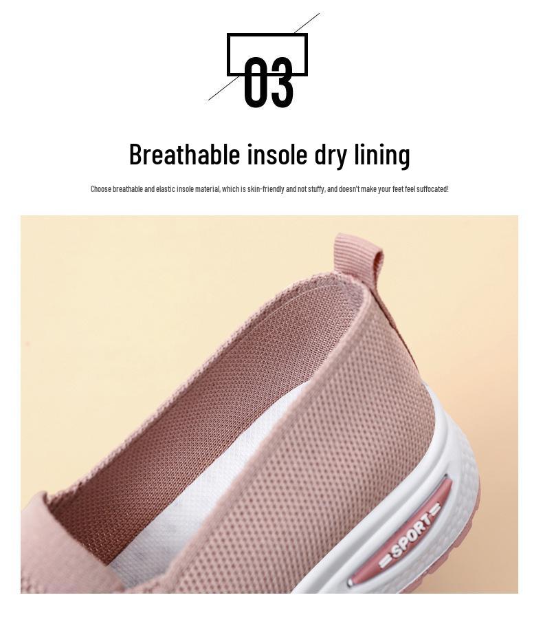 Plus Size Women's Flyknit Breathable Slip-On Canvas Casual Shoes