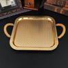 European square tray ornament Metal hammer point square tray Fruit plate Baking cake Dessert plate Cabaret supplies