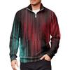 Men's Loose Casual 1/4 Zip Sweatshirt Fashion Printed Long Sleeve Top With Pockets