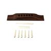 Acoustic Guitar Wood Rosewood Bridge Guitar Wood Bridge Guitar Saddles Nut Slotted with 6 Bridge Pins Easy To Install
