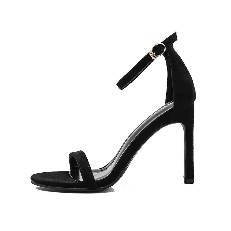2024 Summer Black Stiletto Heels - One-Strap Sexy Niche Fairy Style Sandals