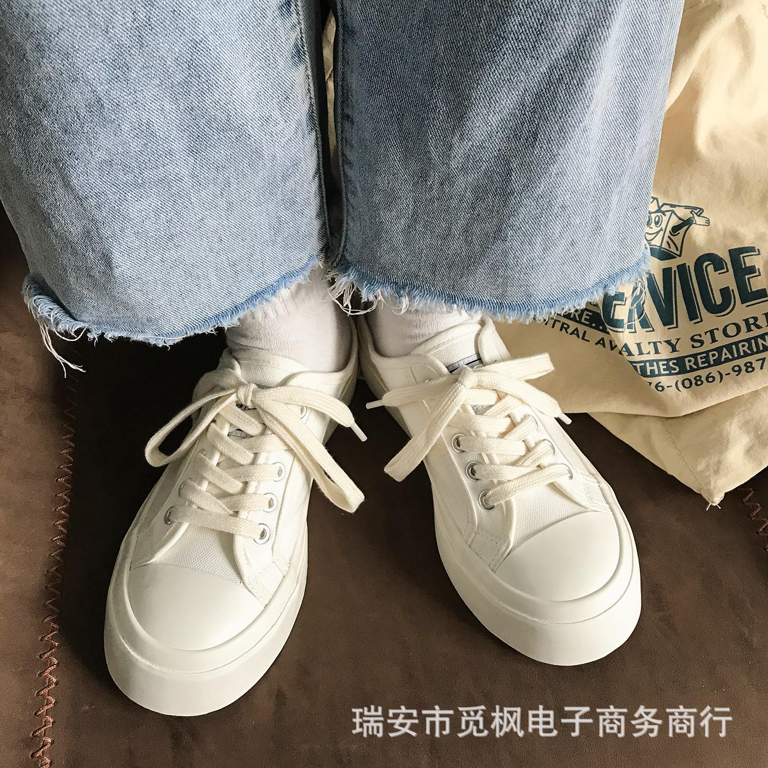 

Mifeng H06 wheat color big head half drag lazy person one pedal canvas shoes women s summer solid color heelless vulcanized shoes 35 белый