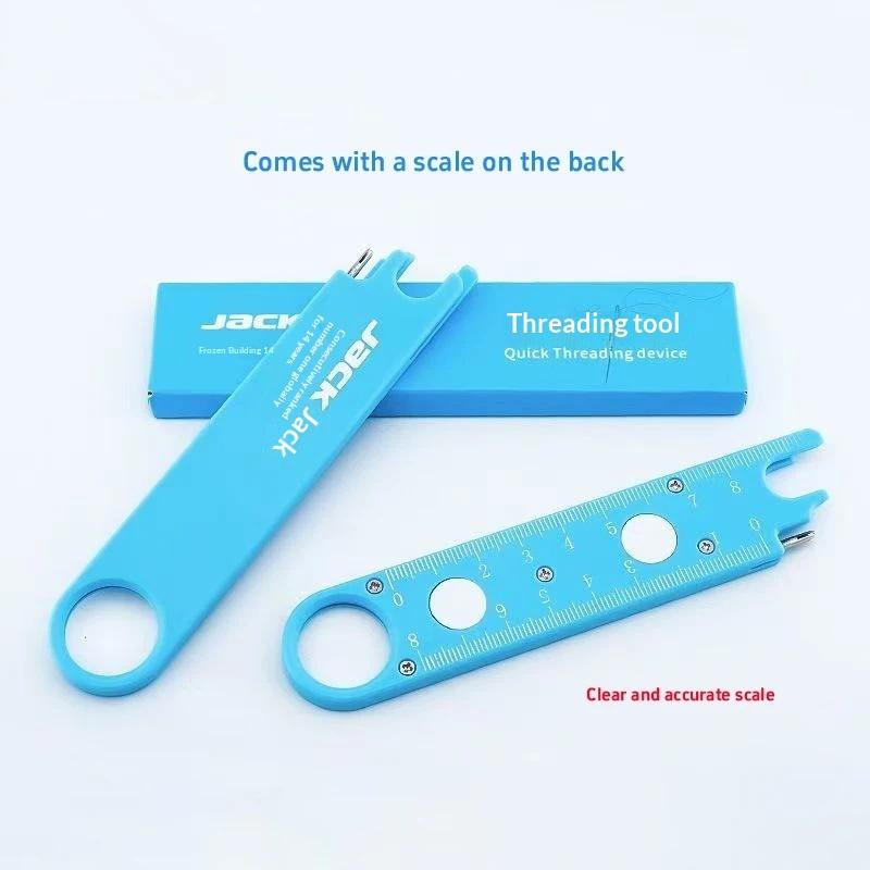 Magnetic Needle Threader AntiPrick Sewing Tool Kit with Magnifying Glass Ruler for Elderly Embroidery Home Craft Use