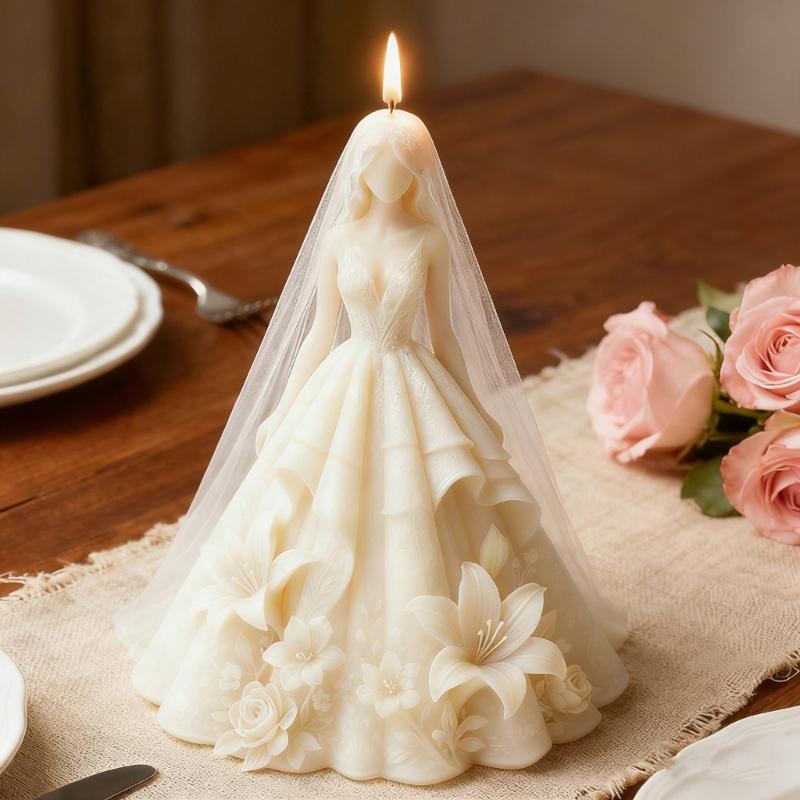 Romance Wedding Themed Silicone Candle Mould for Handmade Crafting Allowing Creation to Enhances Ambiances at Event