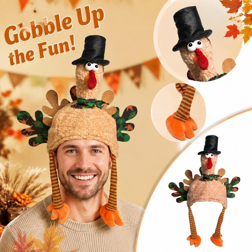 Thanksgiving Truthahn Plüsch Kostüm Hut für Männer und Frauen Lustige Feiertagsparty Neuheit