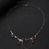 Gotische Rote Dornenherz Geometrischer Anhänger Kettenhalskette, Personalisierte Hip Hop Trend Schmuck Accessoires für Damen Halloween Party