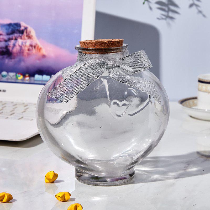 Creative Glass Bottle with Sand, Shells, Lucky Stars, Paper Cranes, and Rainbow Pentagrams