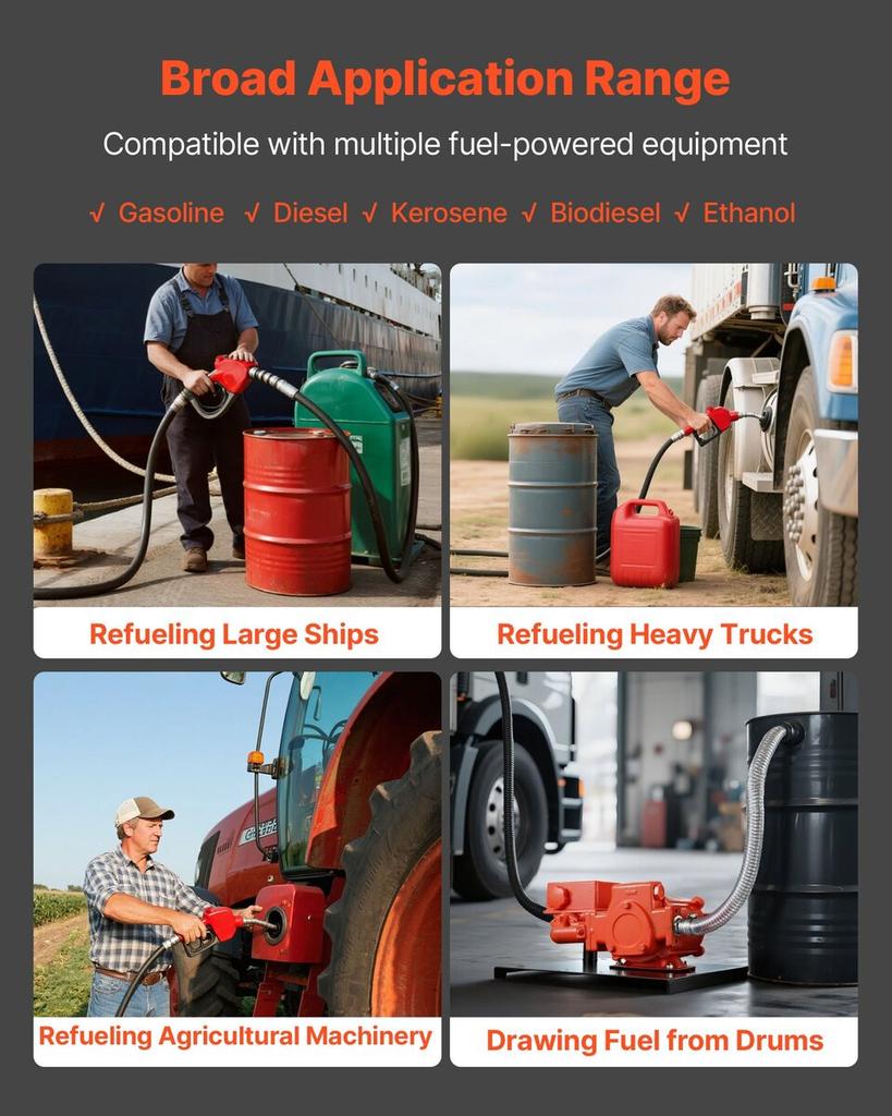 Fuel Transfer Pump 230V, 20 GPM 76 L/min, AC Electric Oil Transfer Pump, with Meter, Auto Shut-Off Fuel Nozzle & Discharge Hose, High Flow for