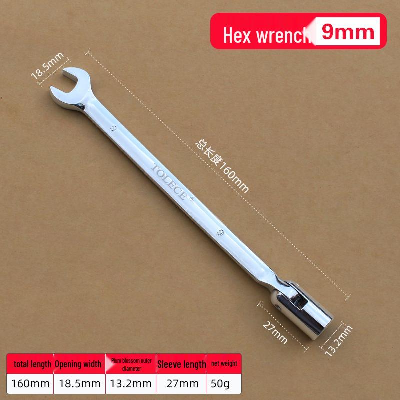 Dual-Use Ratchet Wrench 8-22mm: Double-Ended, Open-End & Socket Auto Repair Tool