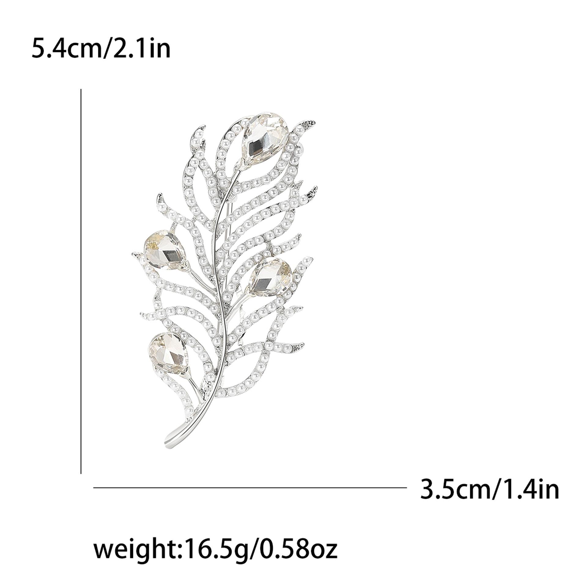 

Модный темпераментный сплав жемчуг стразы перо брошь креативная изысканная женская одежда корсаж ювелирные изделия булавка