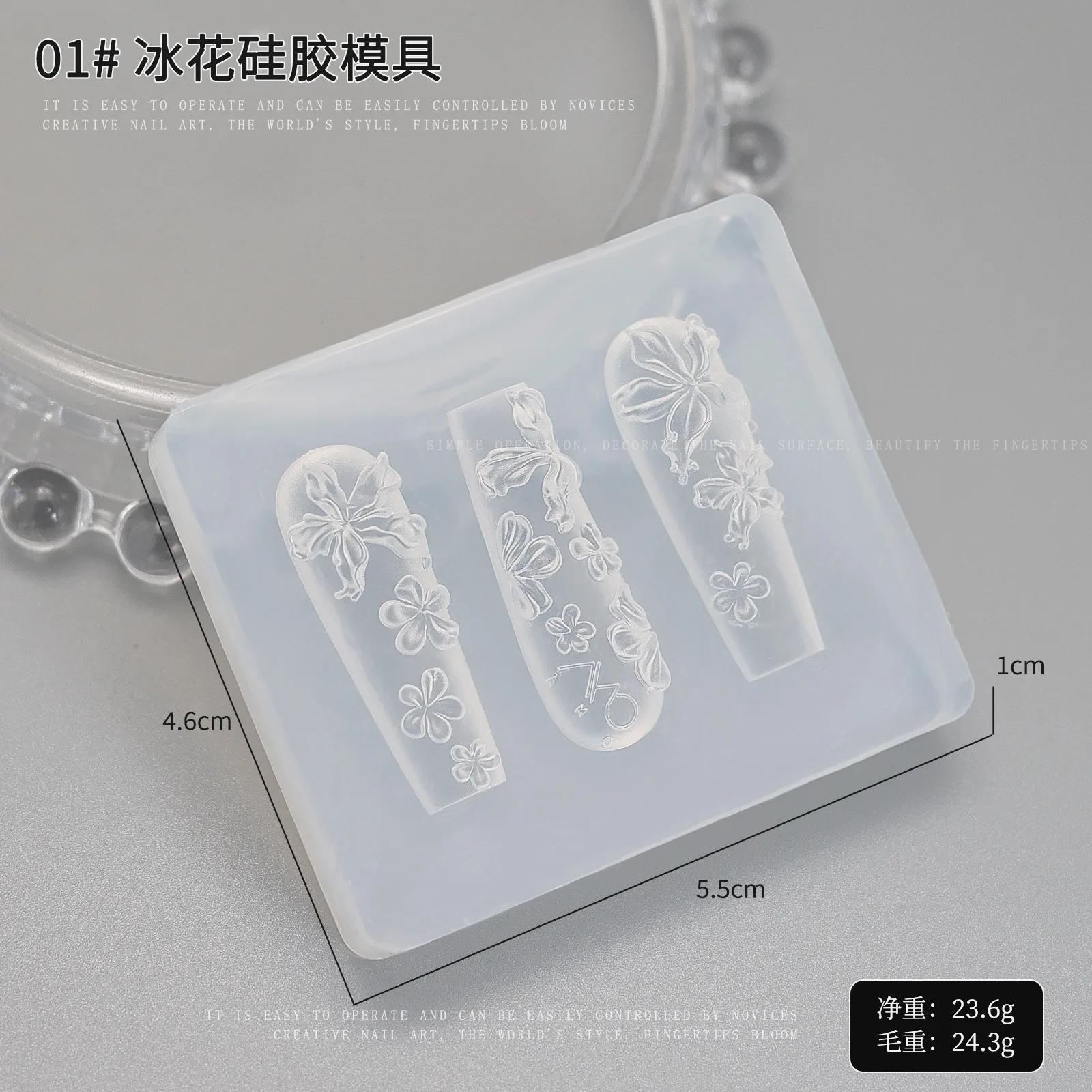 

BEPAN Reusable Soft Silicone 3D Embossed Nail Art Mold Featuring Bows,Butterflies and Flower Perfect for DIY Nail Art&Charm Decoration