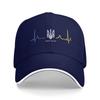 Ukrainian Tryzub Ukraine Flag Trident Zelensky Heartbeat Baseball Cap Men Hip Hop Hats Summer Fitted Retro Hunting Baseball Caps