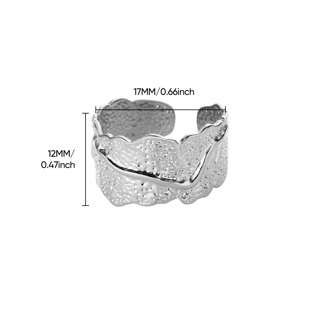 New Trend Stainless Steel Geometric Texture Wide Rings For Women Men Irregular Gold Color Wedding Ring Female Punk Jewelry Gift