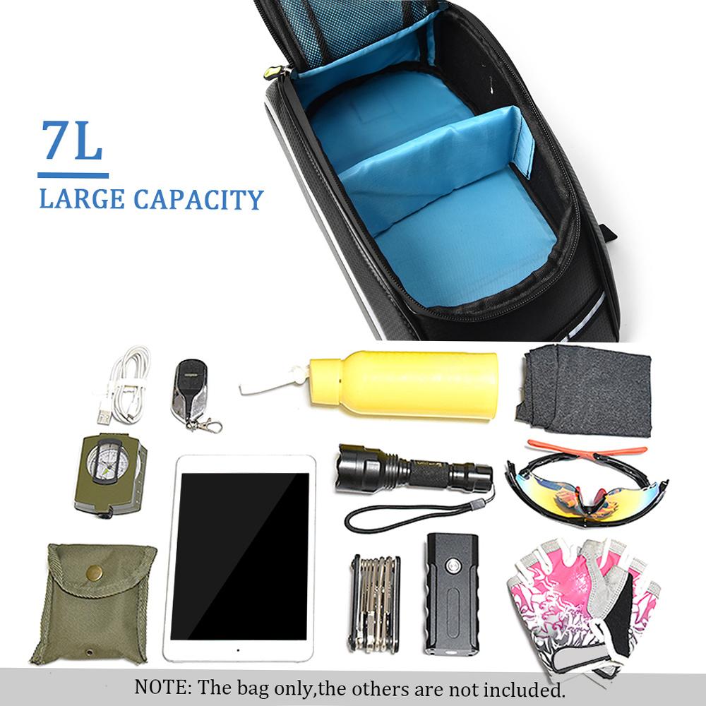 Bike Bag 7L Bag Water Resistant Bike Rack Bag with Waterproof Rain Cover