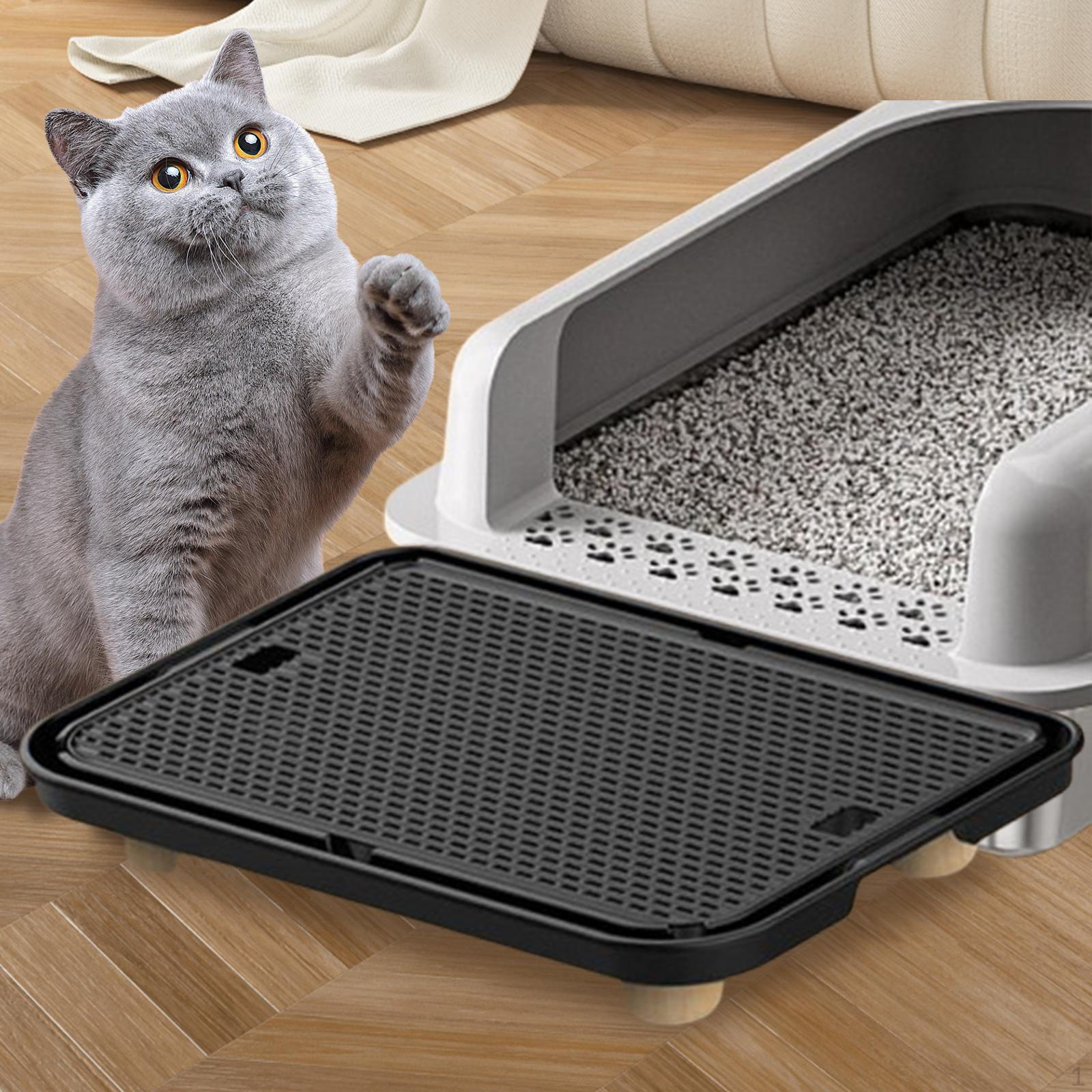 

Килимок для котячого туалету з дерев яними ніжками, легкий, не допускає сечовипускання чорний